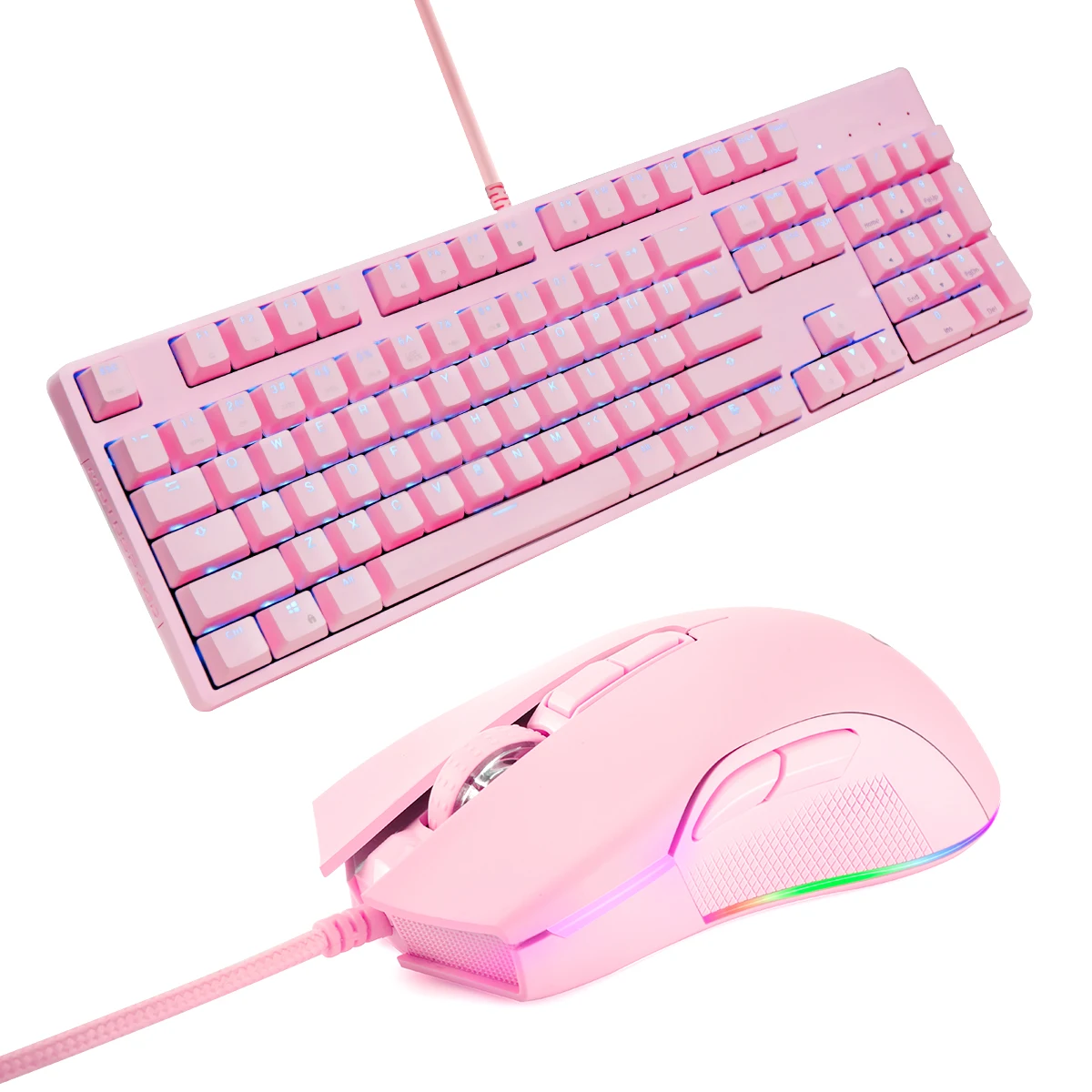 

K96 Mixed Color Optical Axis Mechanical Mouse & Keyboard Set 104 Key Gamer Keyboard Pink Gaming For Desktop Girls