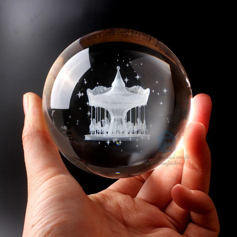Many Kinds Of 60mm Glass Ball 3D Laser Engraved Crystal Ball Feng Shui