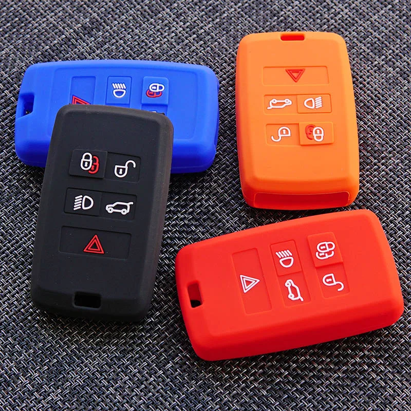 

silicone rubbuer key fob cover case protect skin hood for Land Rover Range Rover SPORT Evoque Discovery 2018 2019 remote holder