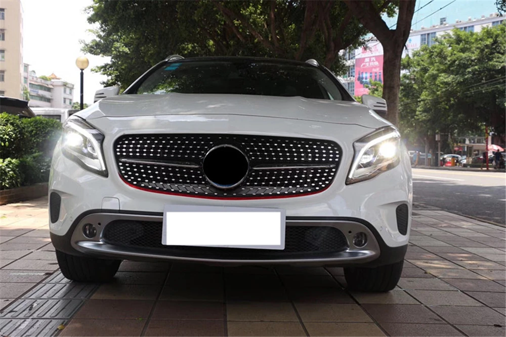 1 комплект налобный фонарь для Benz GLA 200 220 260 фары, светодиодные фары дневного света DRL с двойными линзами