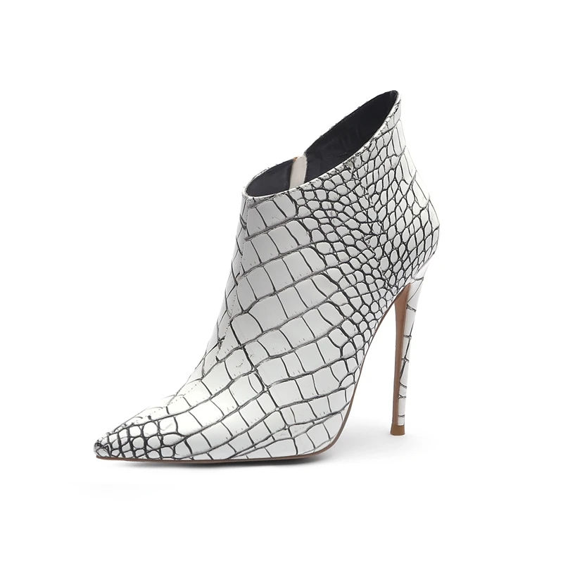 SIMLOVEYO/ г. Ботильоны на шпильке женские вечерние офисные туфли на высоком тонком каблуке 12 см обувь с острым носком на молнии, большие размеры 45, B1395