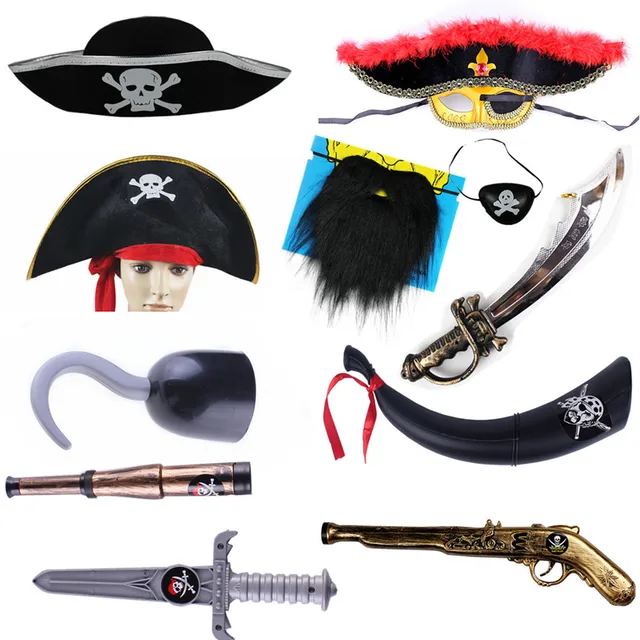 Children Halloween pirate hat accessories Pirates of Caribbean sword