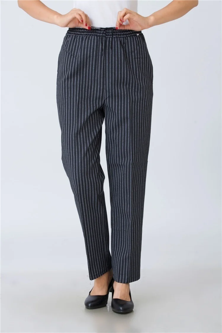 Шеф-повара брюки повара плед StripeTrousers женщины приготовления униформа