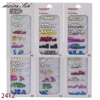 

1 Pack 60pcs Multi-color Diamond Shiny Rhinestones for Nail Mixed Glass Crystal Flatback 3D Nail Art Decoration Charms Tool Set
