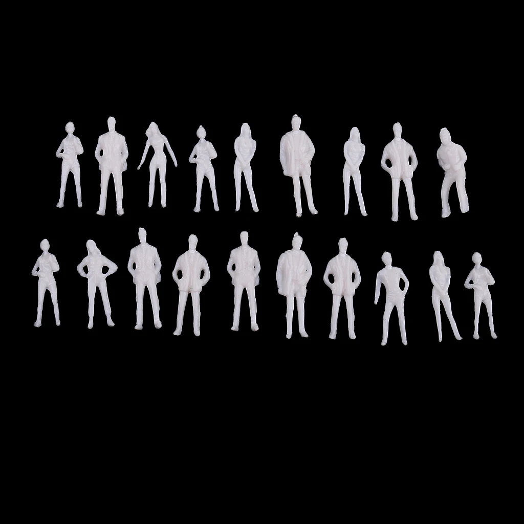 20 Pieces 1/75 Scale Unpainted Model People Architectural Figure Miniature