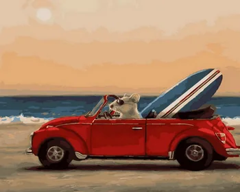 

Frameless oil painting by numbers paint by number for home decor oil picture painting 5065cm surfing