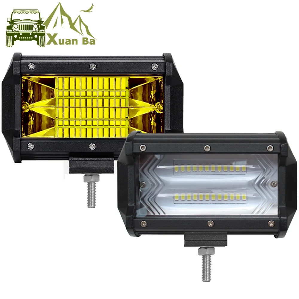 

5 Inch Yellow Led Work Light Bar 4x4 Offroad For Car 12V 24V Motorcycle Trucks Uaz SUV ATV 4WD Flood Beam Led Driving Fog Lamp