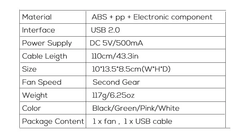 Apano 2 лезвия мини Перезаряжаемые usb-вентилятор ультра-тихий Портативный стол летом вентилятор электрический вентилятор cooler Батарея включены ABS материал