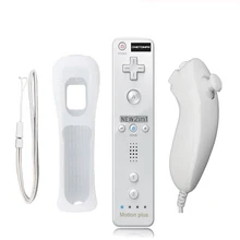 for Wii Wireless Remote Console Built In Motion Plus Remote Controller For Nintendo Wii 2 in 1 Game Console with Silicone Case