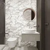 Moderno 3D textura de mármol PVC papel de la habitación dormitorio baño auto-adhesivo a prueba de agua de papel de pared para paredes 3 D casa Decoración ► Foto 2/6
