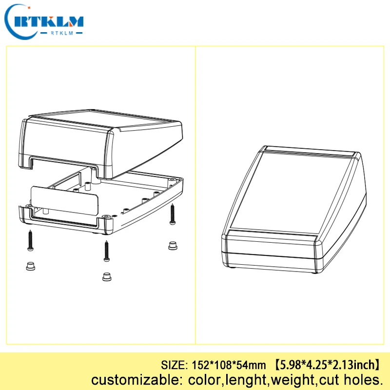 Пластиковый корпус, электрическая коробка, diy Распределительная коробка, abs пластик, проектная коробка, diy чехол для инструмента, электронный динамик, коробка 152*108*54 мм