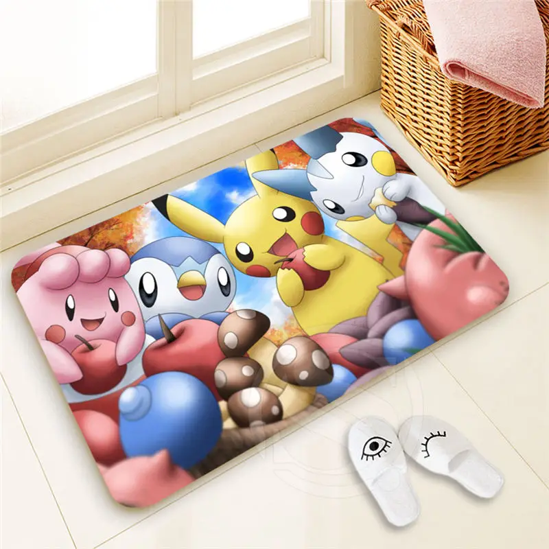

Free Shipping Custom Pokemon Doormat Home Decor 100% Polyester Pattern Door mat Floor Mat foot pad SQ00722-@H0647