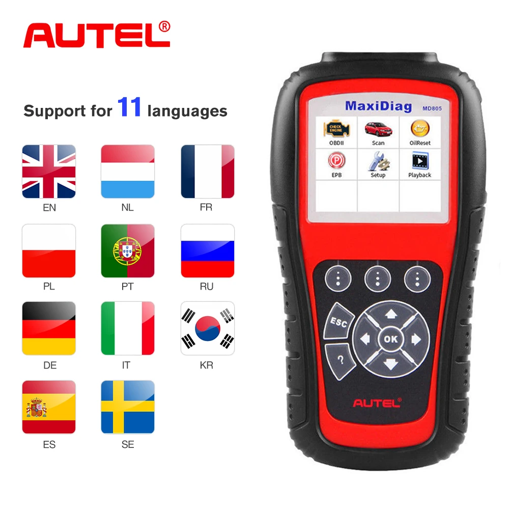 

Autel Original MD805 Car Auto Diagnostic obd2 Scanner OBD 2 scanner for Cars vag com diagnostic Tool Code Reader Auto Scan Tools