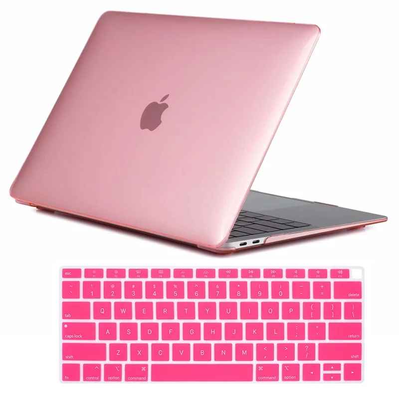 Для MacBook Air 13 дюймов Чехол выпуска A1932, мягкий на ощупь легкий жесткий чехол для нового Mac Book Air 1" с Touch ID - Цвет: Clear pink