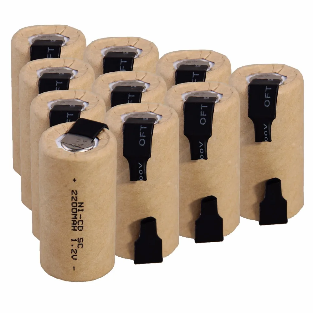 

Real capacity! 10 pcs SC 2200mah 1.2v battery NICD rechargeable batteries for power tools for electric screwdrivers