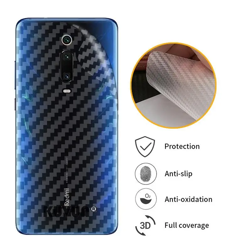 

3D Carbon Fiber Protective Back Film For Xiaomi Redmi K20 Note 7S Y3 Back Screen Protector Film Sticker For Redmi K20 Pro