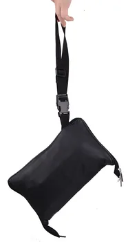 

KESMALL Black Makeup Brush Holder Faux Leather Make Up Tools Bag With Belt Strap Protable Cosmetic Brush Case With Zipper CO375