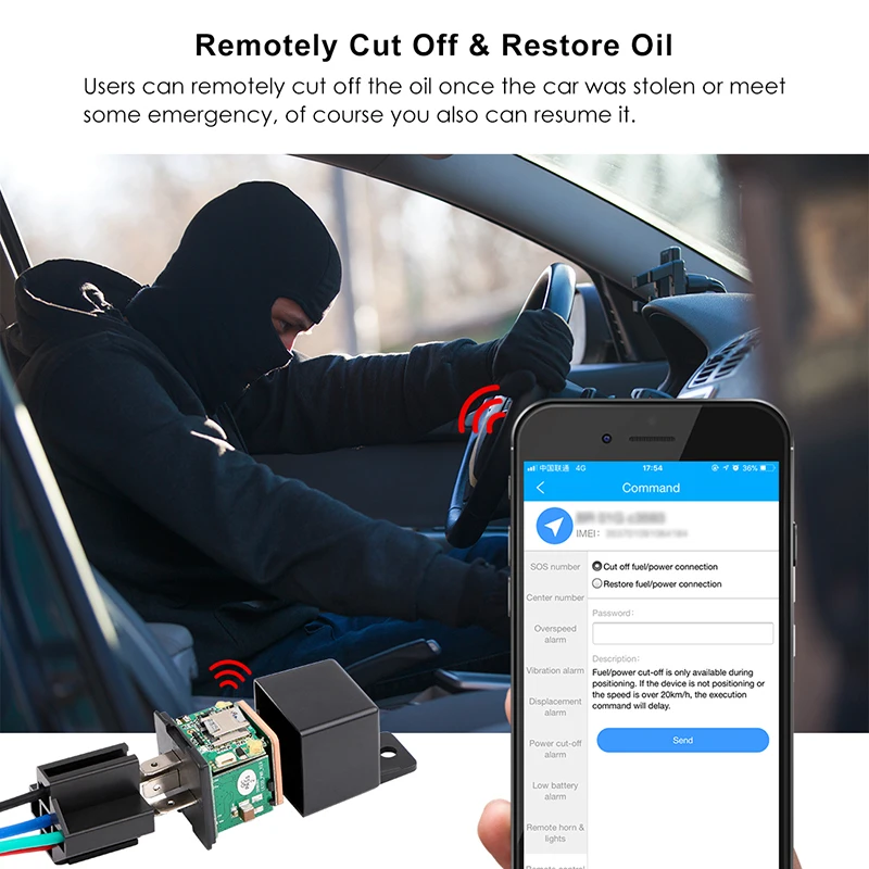 Transmisor GPS rastreador de coche alarma de choque GPS GSM localizador dispositivo de seguimiento Control remoto Control antirrobo monitoreo cortado aceite de Transmisor GPS rastreador de coche alarma de choque GPS GSM localizador dispositivo de seguimiento Control remoto Control antirrobo monitoreo cortado aceite de