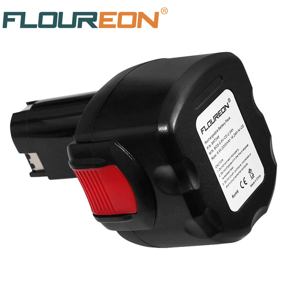 

FLOUREON BAT048 9.6V 2000mAh Rechargeable Battery Power Tools Batteries for Bosch Drill PSR 960 Ni-CD