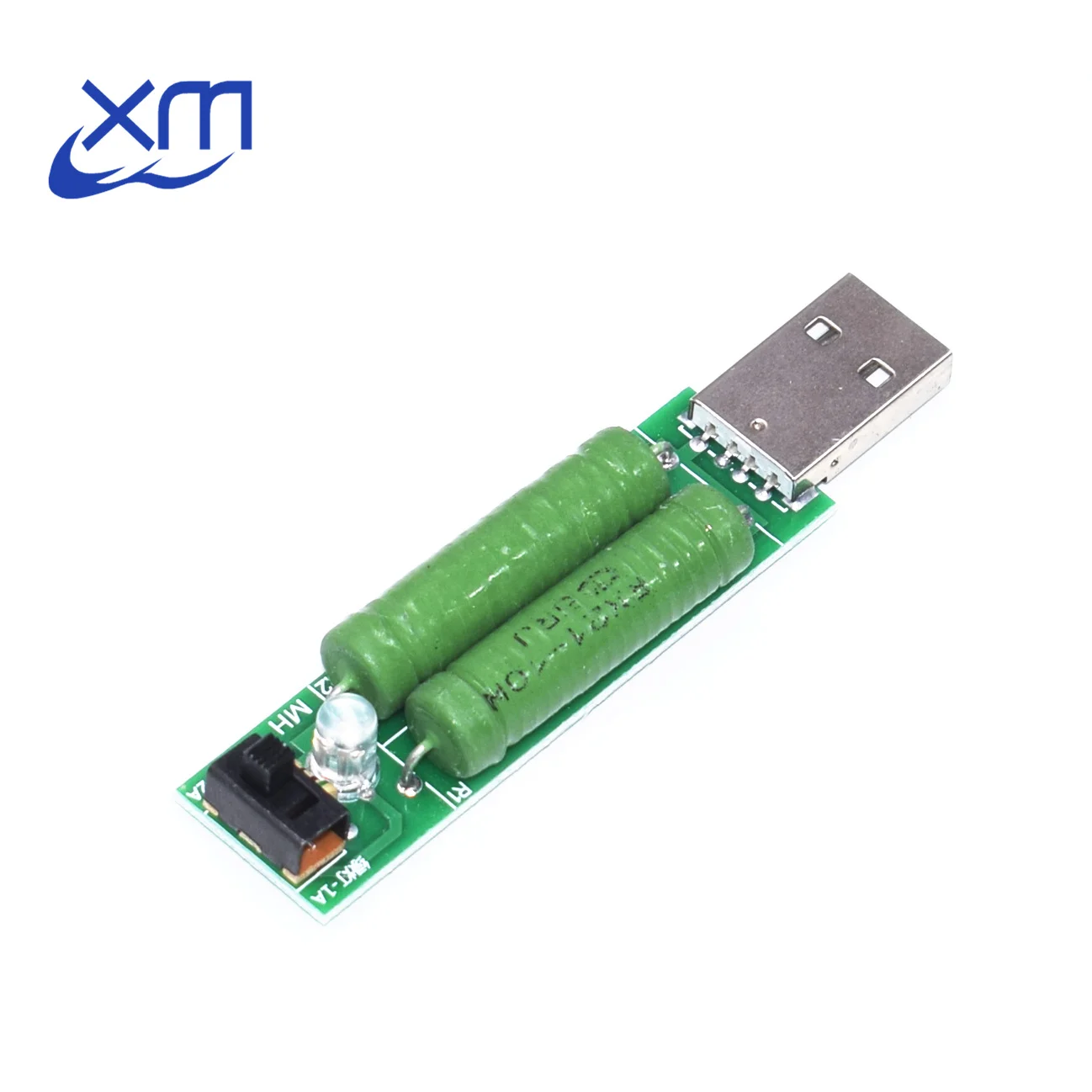 

USB Port Mini Discharge Load Resistor Digital Current Voltage Meter Tester 2A/1A With Switch 1A Green Led / 2A Red Led