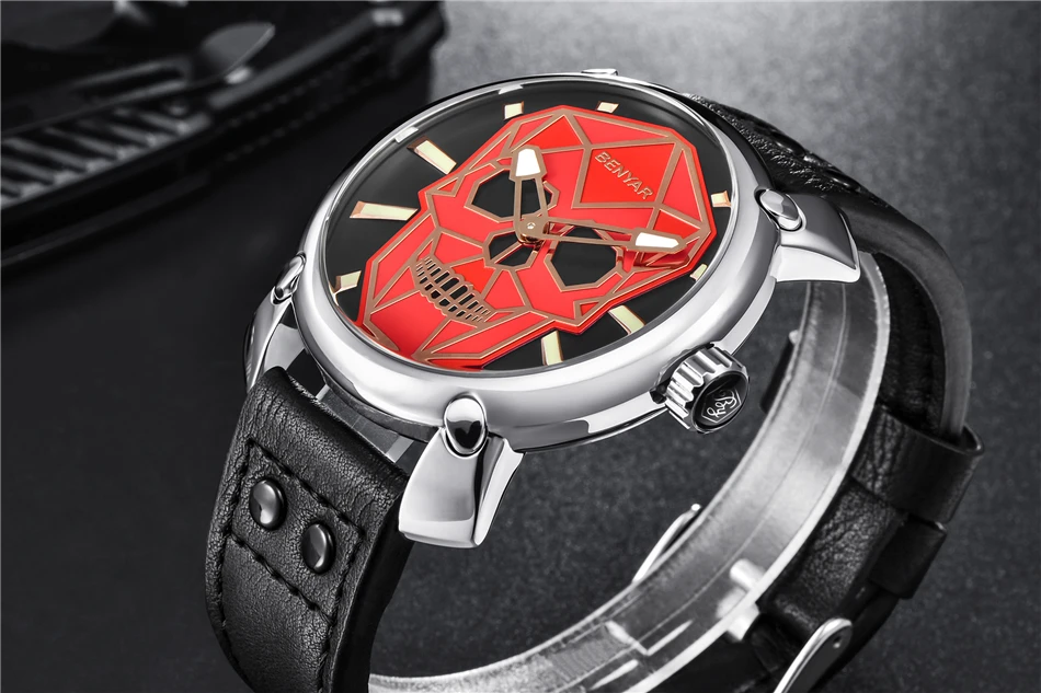 Relogio Masculino BENYAR череп часы для мужчин s часы лучший бренд класса люкс модные кварцевые часы для мужчин наручные часы человек Montre Homme