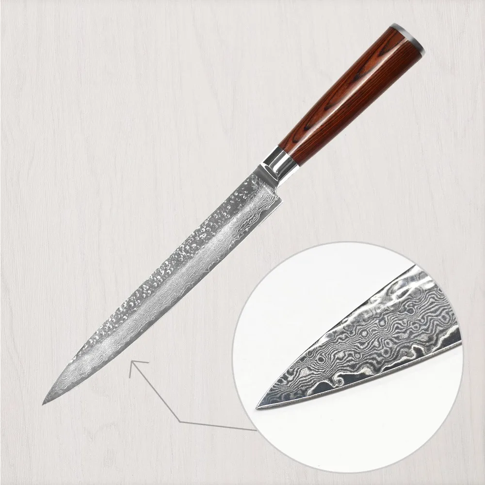 Дамасский клинок ручной работы набор ножей высокого качества японский VG10 Дамасская сталь " для нарезки, кухонный нож/нож Подарочная коробка набор Лидер продаж