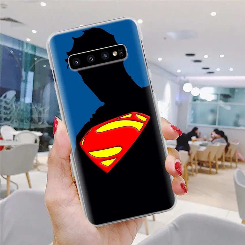 Значок "Супермен" с логотипом чехол для телефона для samsung Galaxy S10e S10 плюс S7 S8 S9 Plus, Note 8, 9, 10, плюс S10 5G M20 M30 жесткий чехол Coque