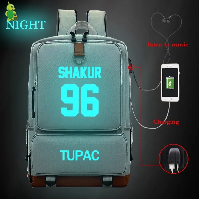 Tupac 2Pac USB зарядка рюкзак для женщин и мужчин ноутбук рюкзак хип хоп школьные сумки для подростков девочек мальчиков большие дорожные сумки на плечо