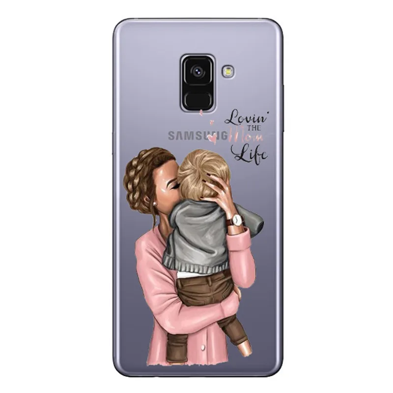 Moda черный коричневый Mae Do Bebe Da Menina Do Cabelo Rainha 01 чехол для samsung S6 7 8 9 Plus Mulher для девочек Tampa Do Telefone - Цвет: TPU