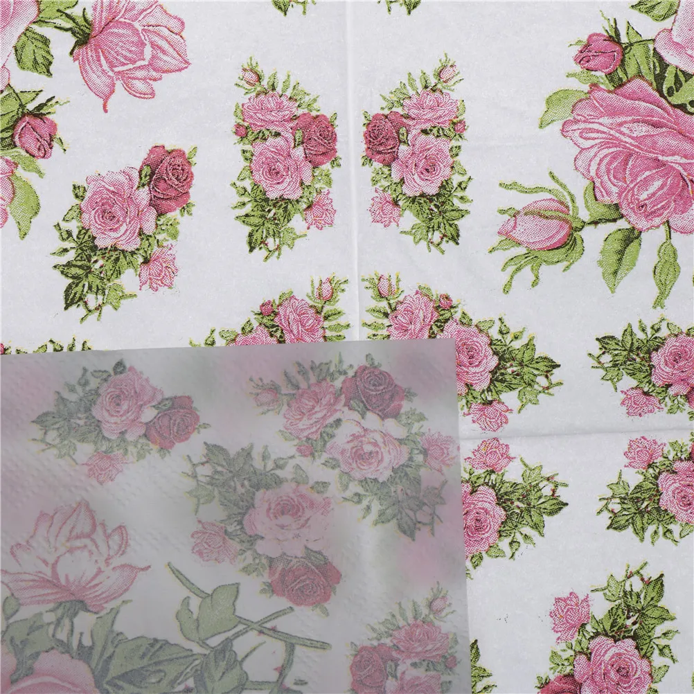 20 шт 27 стилей цветок розы животные сервеллет декупаж винтажные Свадебные День рождения партия салфетки бумажные салфетки с принтом