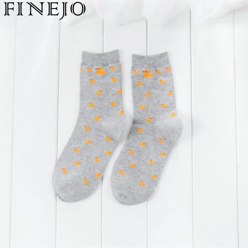 FINEJO/Женские повседневные носки до щиколотки милые хлопковые с забавными утками и