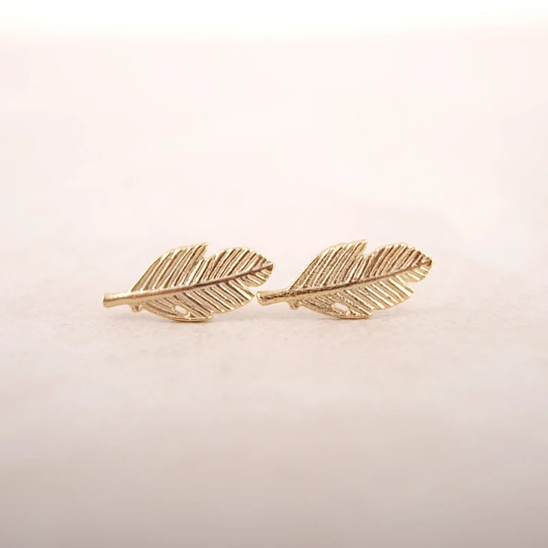 SMJEL New Fashion Punk Leaf Earrings for Women Vintage Feather Stud Earring femme 2018 Jewelry Party Gift boucle d oreille ED038
