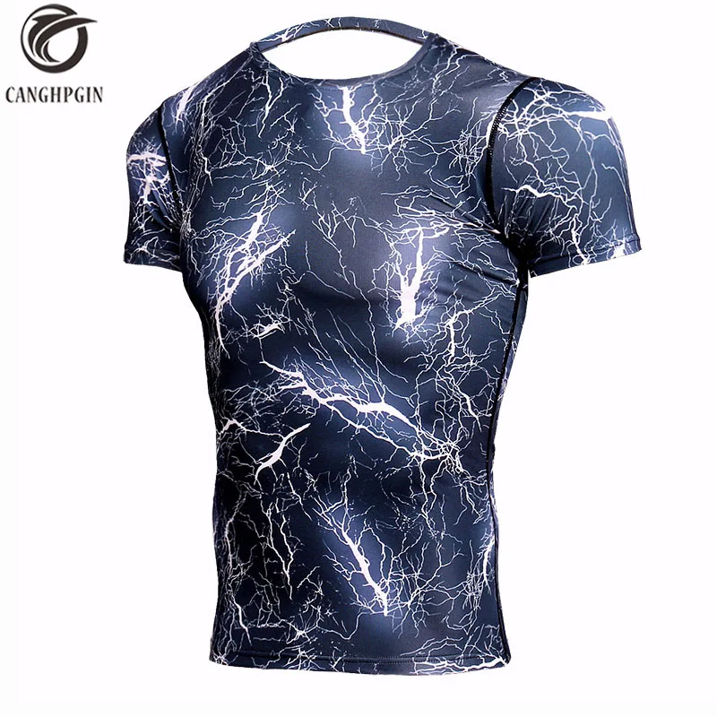 

New Camo Lightning 3D T Shirt Men Fitness Compression Shirt Crossfit Men's Running T-Shirts MMA Rashgard Gym Top Soccer Jersey