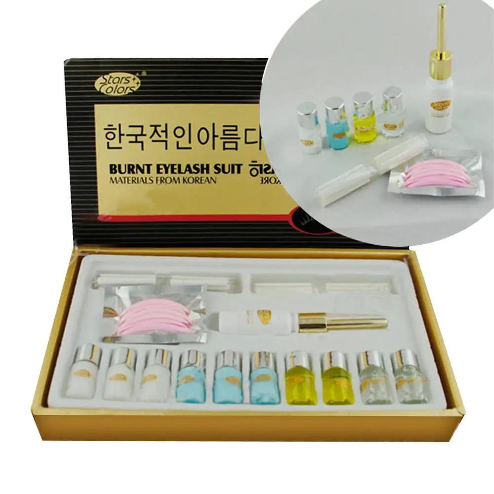 

1 Set of Professional Mascara Eyelash Tool Set Semi Permanent Eyelash Perm Kit Liquid Medicine Set Curling Makeup Tool for Women