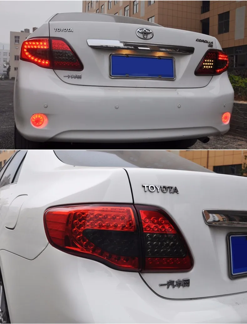 KOWELL автомобильный Стайлинг для Toyota Corolla задний светильник s 2007-2010 Corolla светодиодный задний светильник Altis светодиодный задний фонарь DRL+ тормоз+ Парк+ сигнал
