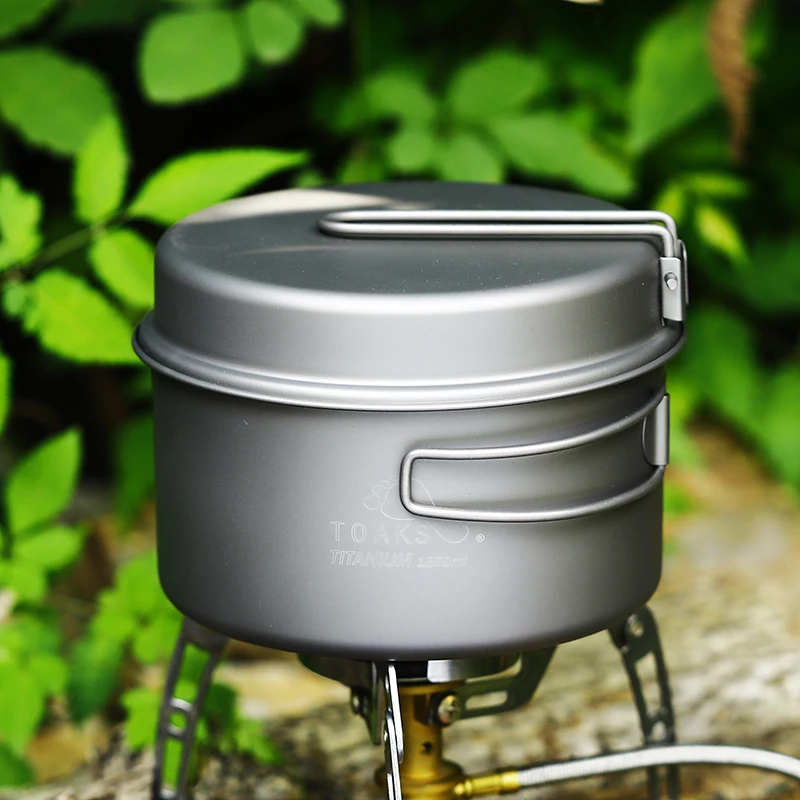 

TOAKS High Quality Outdoor Camping Cookware Cooking Picnic Titanium Pan Pot Set Backpacking Cookware