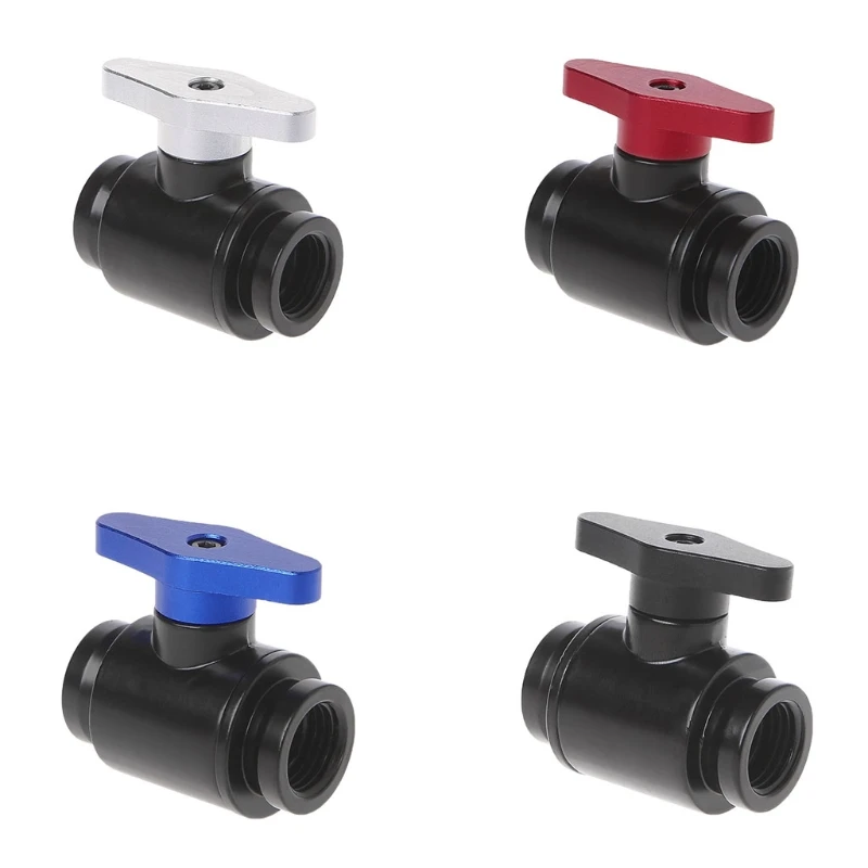 Computer Water Cooling Black G1/4 Vent Valve Aluminum Handle Double
