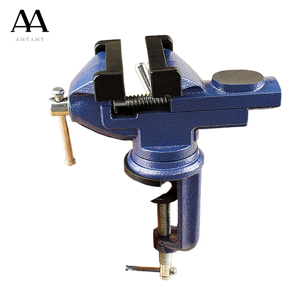 

AMYAMY Mini Table Vice Bench Screw Bench Vise for DIY Jewelries Craft mould Fixed Repair Tool cast iron body 360 angle rotate
