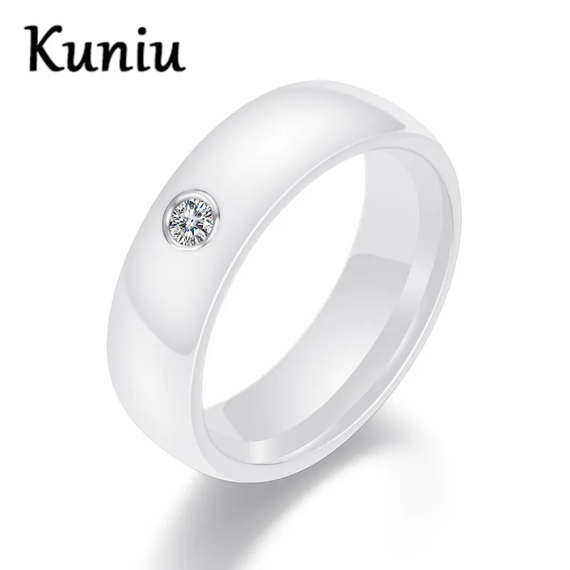 3mm Wide Smooth white/black Ceramic Rings Wedding party jewelry Women Rings Dropshipping