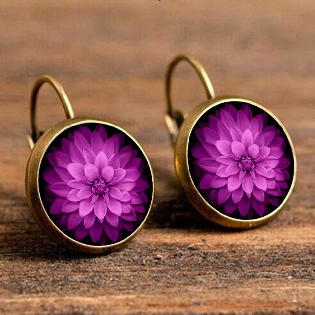 Crazy Feng Boho Flower Drop Earrings For Women Vintage Jewelry Geometric Pattern Round Earings Bijoux boucles d'oreilles bohemia Crazy Feng Boho Flower Drop Earrings For Women Vintage Jewelry Geometric Pattern Round Earings Bijoux boucles d'oreilles bohemia
