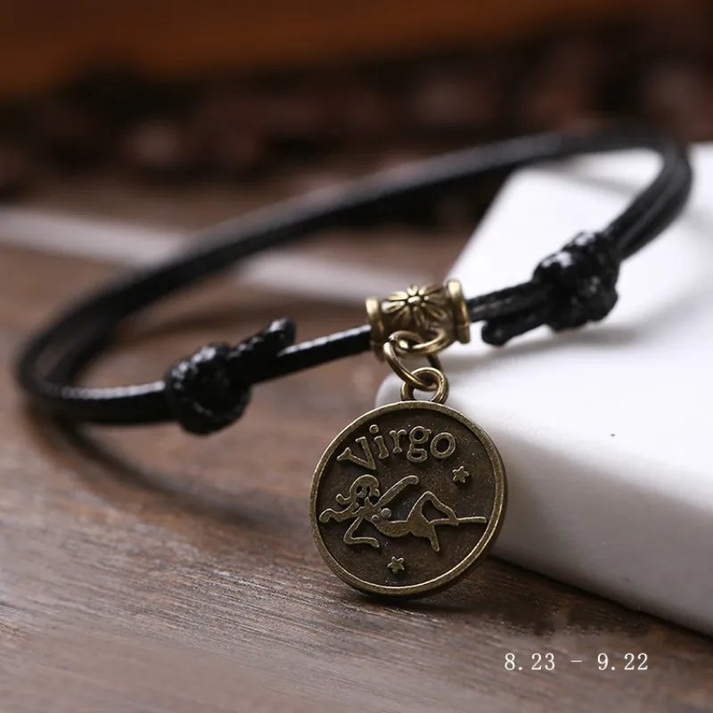 Браслет со знаком зодиака Charm Virgo aurus Scorpio Aries Aquarius Leo Libra винтажный женский и