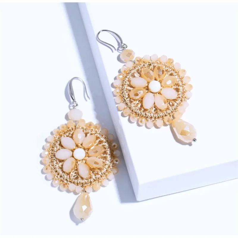 

Bohemian Hand-woven Earrings Fashion Temperament Tassels Drop Earring Personality Creative Women Earrings Hanging Jewelry