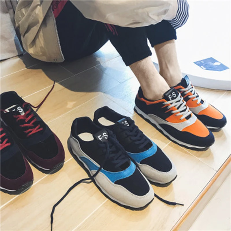 2018 New Men's Sport Sneakers Breathable Wear-resistant Casual PU Jogging Shoes Color Matching Soft Running Sneakers for Men 2018 New Men's Sport Sneakers Breathable Wear-resistant Casual PU Jogging Shoes Color Matching Soft Running Sneakers for Men