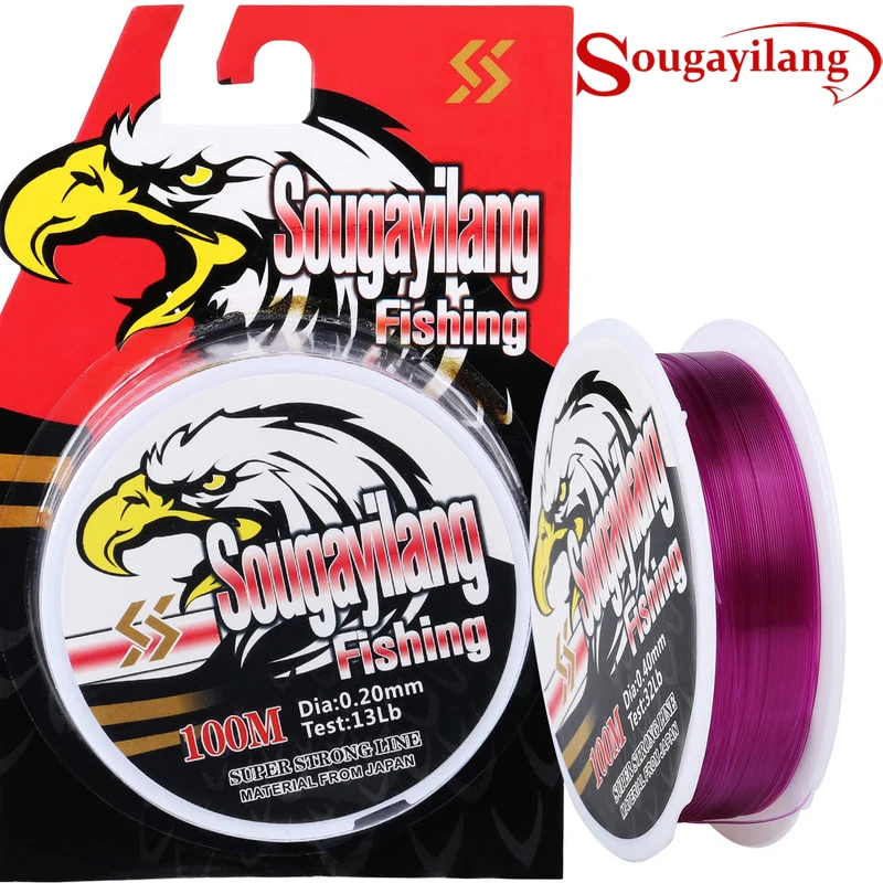 Sougayilang 100 M 11-41LB حبل صيد من النيلون حيدة خط أحادية الكارب المياه العذبة المياه المالحة السلس الصب الصيد سلك خطوط