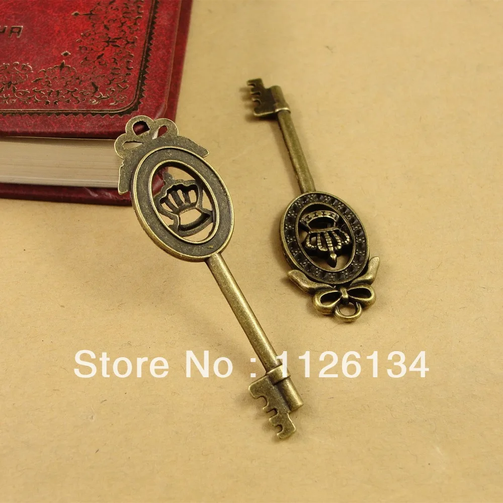 골동품 청동 키 매력 크라운 디자인 diy 쥬얼리 만들기 a1216key charmsbronze key charmbronze