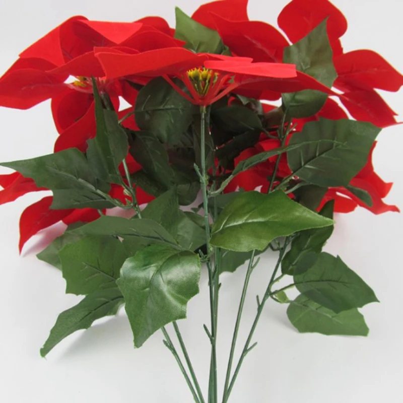 Эмулировать бонсай 1 букет Poinsettia Posy Декоративные Искусственные Рождественские