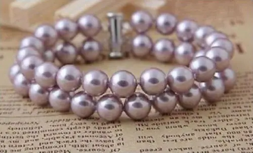 

FREE SHIPPING HOT sell new Style >>>> double strands south sea pink pearl bracelet 7.5inch
