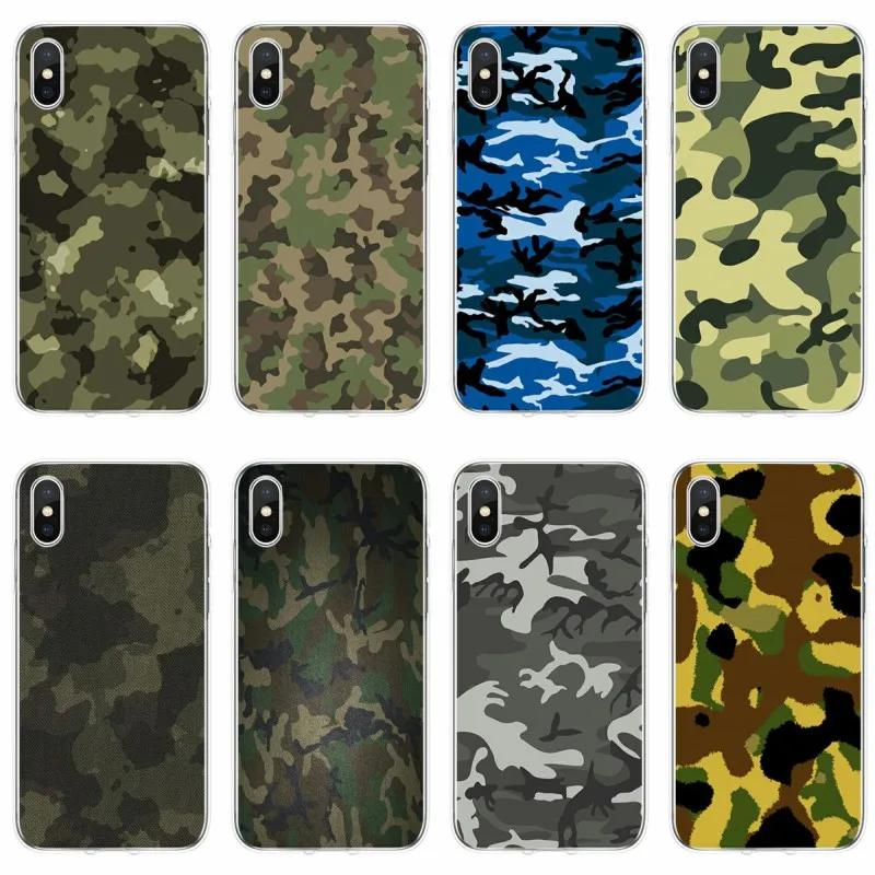 Camouflage Pattern Camo military Army Cover Soft Silicone TPU Phone