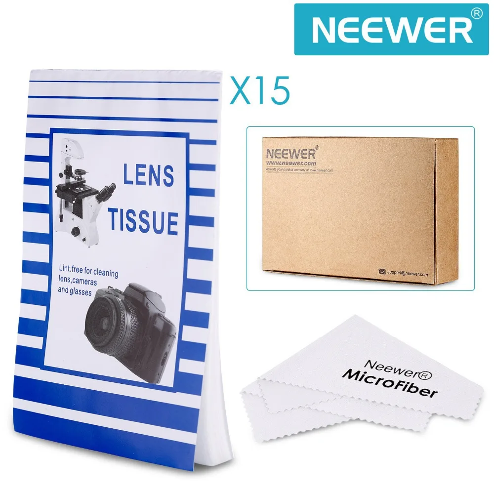 Набор для чистки объектива камеры Neewer: 15 буклетов одноразовая бумага для чистки линз+ Ткань для очистки для Canon/Nikon/Pentax/sony