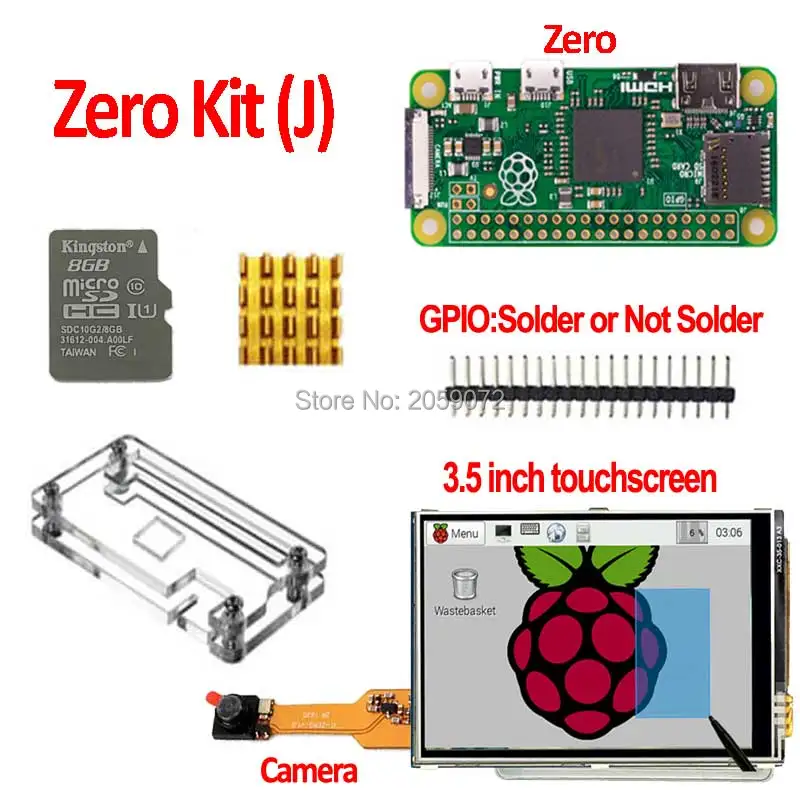 Raspberry Pi zero Pi0 Версия 1 3 плата 5 дюймовый ЖК дисплей чехол для камеры 8g SD карта